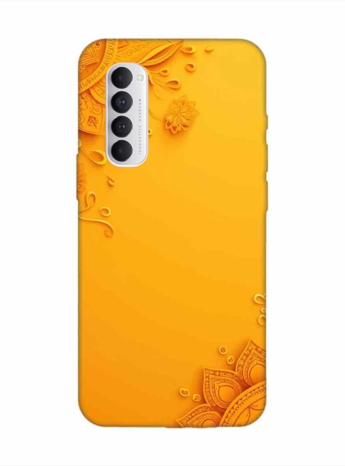 Oppo Reno 4 Pro Indian Flower Pattern Rangoli Background (1) Custom Printed Back Cover Design
