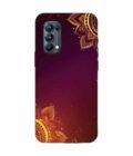 Oppo Reno 5 Pro (5G) Indian Flower Pattern Rangoli Background Custom Printed Back Cover Design