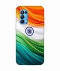 Oppo Reno 5 Indian Flag Abstract Background Republic Day Custom Printed Back Cover Design
