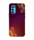 Oppo Reno 5 Indian Flower Pattern Rangoli Background Custom Printed Back Cover Design