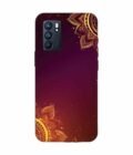 Oppo Reno 6 (5G) Indian Flower Pattern Rangoli Background Custom Printed Back Cover Design
