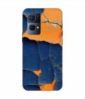 Oppo Reno 7 Pro (5G) Indigo Orange Colored Cracked Paint Texture Custom Printed Back Cover Design