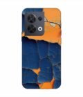Oppo Reno 8 (5G) Indigo Orange Colored Cracked Paint Texture Custom Printed Back Cover Design