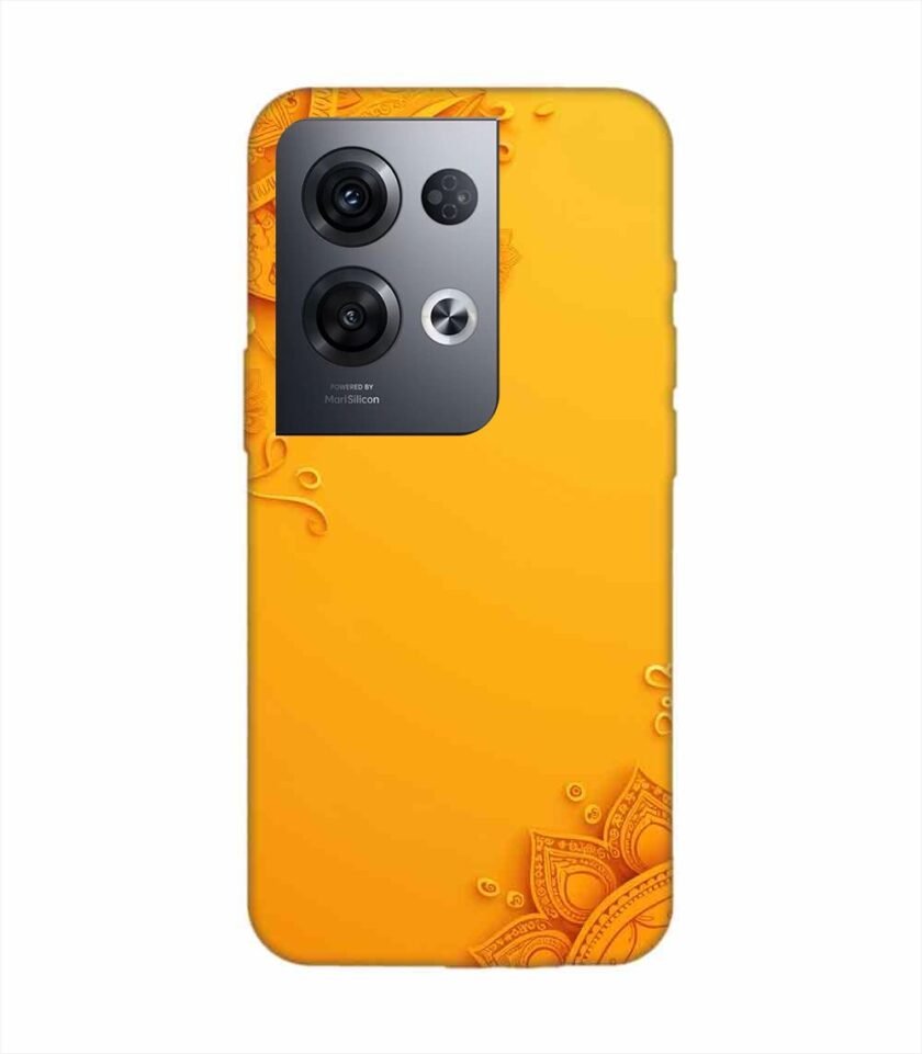 Oppo Reno 8 Pro (5G) Indian Flower Pattern Rangoli Background (1) Custom Printed Back Cover Design