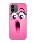 Poco C50 cartoon face surprised woman with open mouth Custom Printed Back Cover Design