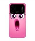 Poco C55 cartoon face surprised woman with open mouth Custom Printed Back Cover Design