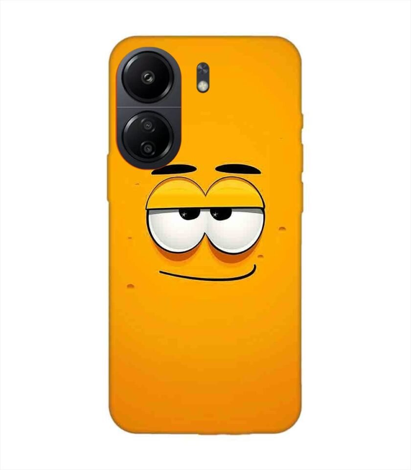 Poco C65 cartoon face with big smile it Custom Printed Back Cover Design