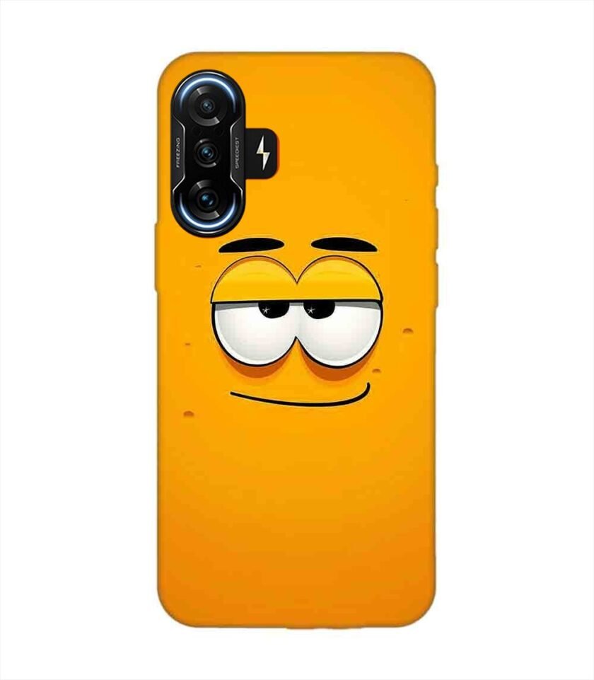 Poco F3 Gt (5G) cartoon face with big smile it Custom Printed Back Cover Design