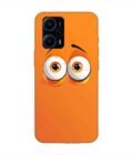 Poco F5 (5G) cartoon eyes with exaggerated expressions orange background Custom Printed Back Cover Design