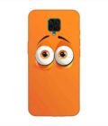 Poco M2 Pro cartoon eyes with exaggerated expressions orange background Custom Printed Back Cover Design