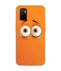 Poco M3 Pro (5G) cartoon eyes with exaggerated expressions orange background Custom Printed Back Cover Design