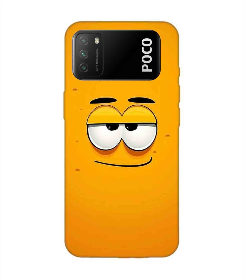Poco M3 cartoon face with big smile it Custom Printed Back Cover Design
