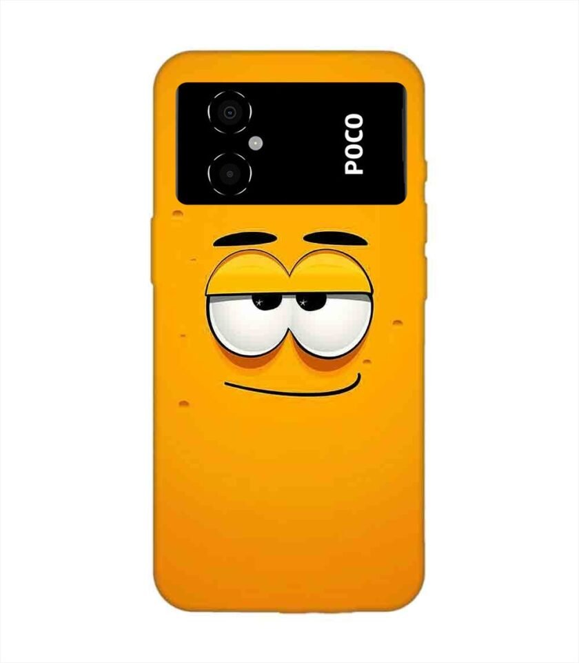 Poco M4 (5G) cartoon face with big smile it Custom Printed Back Cover Design