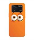 Poco M4 Pro (4G) cartoon eyes with exaggerated expressions orange background Custom Printed Back Cover Design