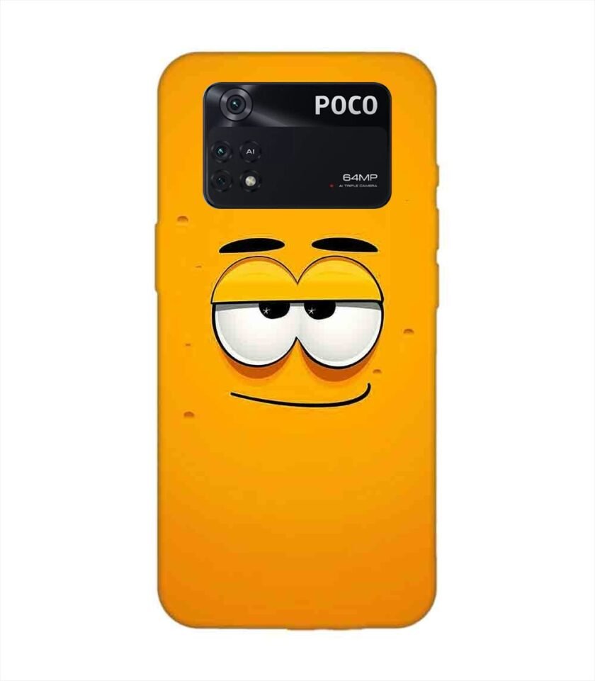 Poco M4 Pro (4G) cartoon face with big smile it Custom Printed Back Cover Design