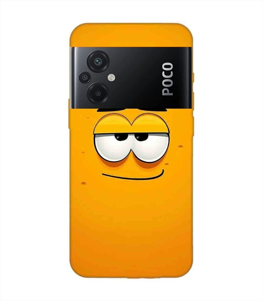 Poco M5 cartoon face with big smile it Custom Printed Back Cover Design