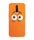 Poco X2 cartoon eyes with exaggerated expressions orange background Custom Printed Back Cover Design