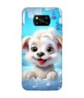 Poco X3 Pro cartoon dog looking through hole wall with snow Custom Printed Back Cover Design