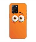 Poco X5 Pro (5G) cartoon eyes with exaggerated expressions orange background Custom Printed Back Cover Design