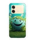 Poco X6 Neo (5G) cartoon earth with smiling face sits grass Custom Printed Back Cover Design
