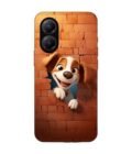 Poco X7 Pro (5G) cartoon dog looking out hole brick wall with light generative ai Custom Printed Back Cover Design