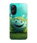 Poco X7 Pro (5G) cartoon earth with smiling face sits grass Custom Printed Back Cover Design