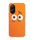 Poco X7 Pro (5G) cartoon eyes with exaggerated expressions orange background Custom Printed Back Cover Design