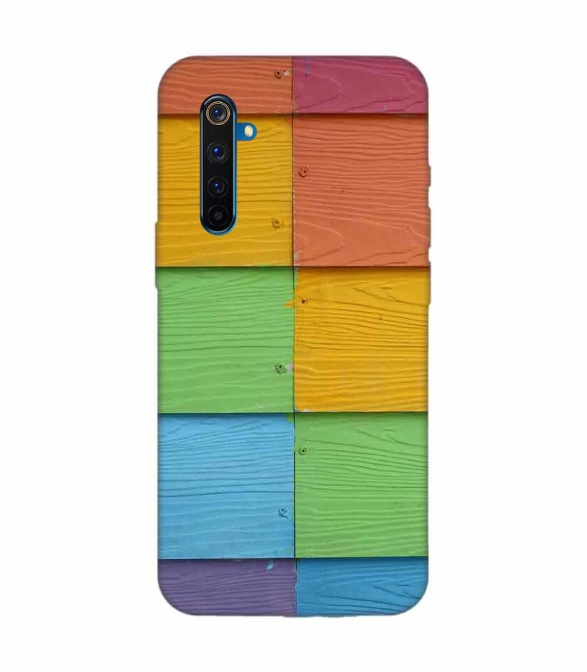 Realme 6 Pro Full Frame Shot Multi Colored Wall (1) Custom Printed Back Cover Design