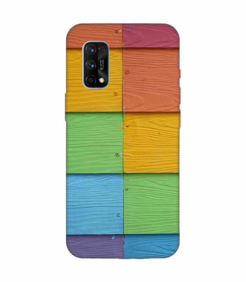 Realme 7 Pro Full Frame Shot Multi Colored Wall (1) Custom Printed Back Cover Design
