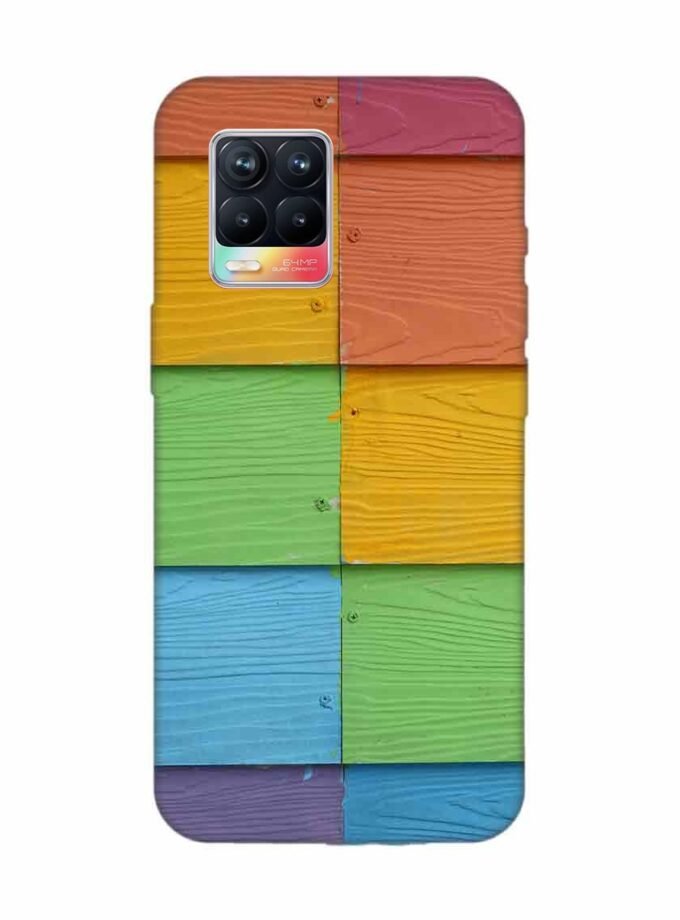 Realme 8 (4G) Full Frame Shot Multi Colored Wall (1) Custom Printed Back Cover Design