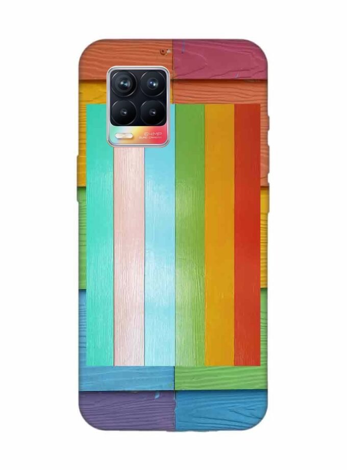 Realme 8 (4G) Full Frame Shot Multi Colored Wall Custom Printed Back Cover Design