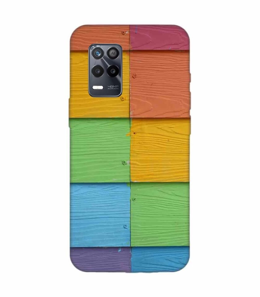 Realme 8S (5G) Full Frame Shot Multi Colored Wall (1) Custom Printed Back Cover Design
