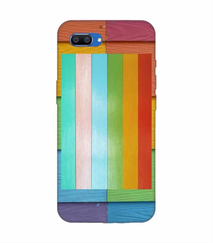 Realme C1 Full Frame Shot Multi Colored Wall Custom Printed Back Cover Design