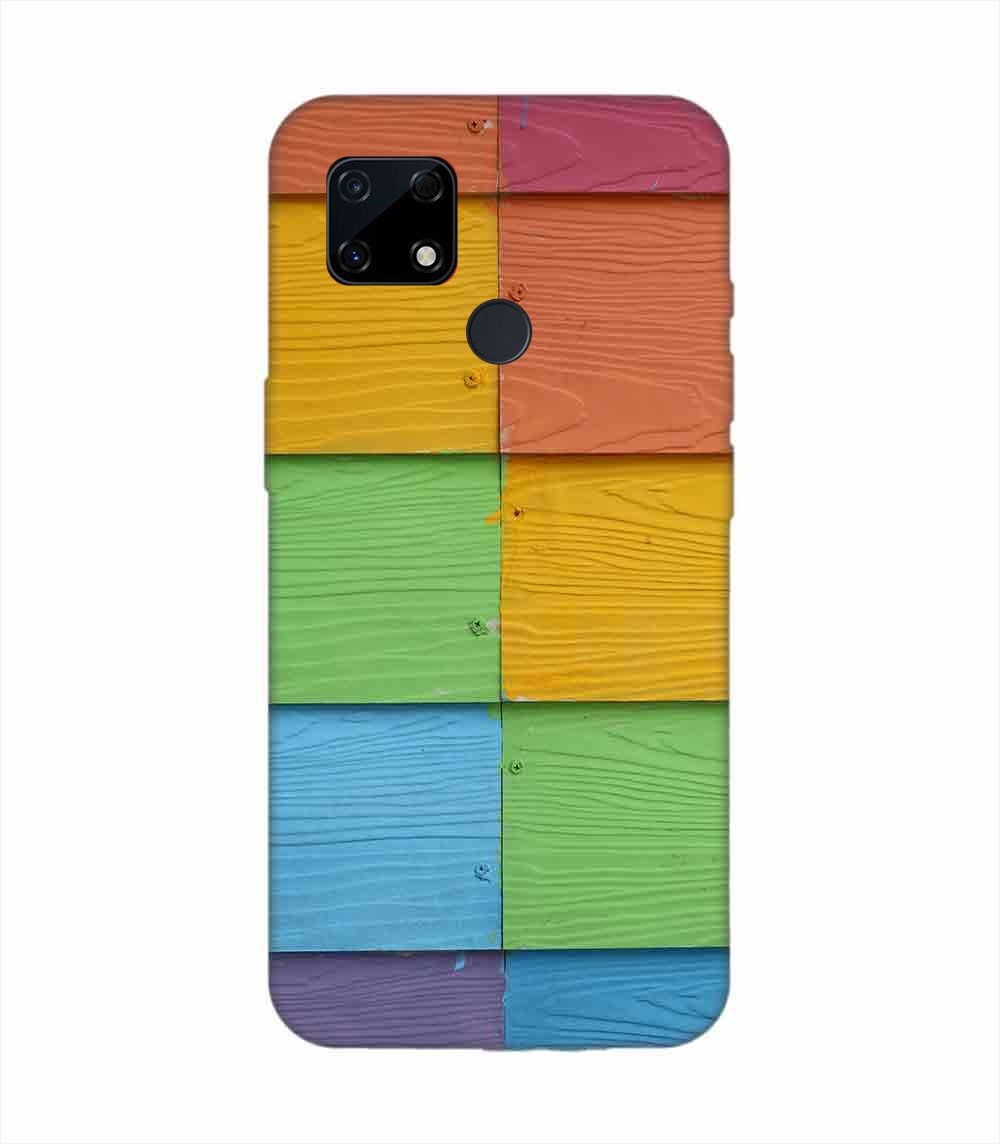 Realme C12 Full Frame Shot Multi Colored Wall (1) Custom Printed Back Cover Design
