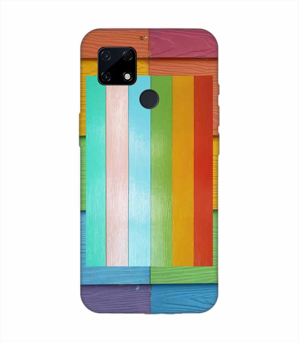 Realme C12 Full Frame Shot Multi Colored Wall Custom Printed Back Cover Design