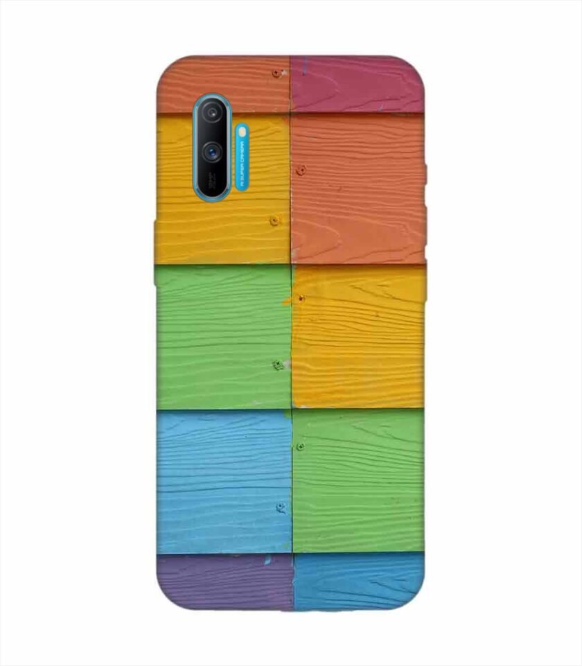 Realme C3 Full Frame Shot Multi Colored Wall (1) Custom Printed Back Cover Design