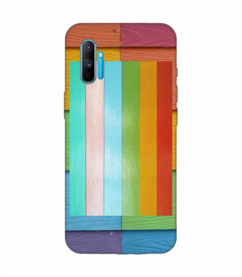 Realme C3 Full Frame Shot Multi Colored Wall Custom Printed Back Cover Design