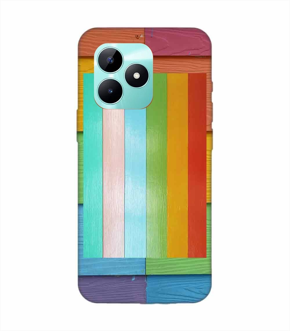 Realme C51 Full Frame Shot Multi Colored Wall Custom Printed Back Cover Design