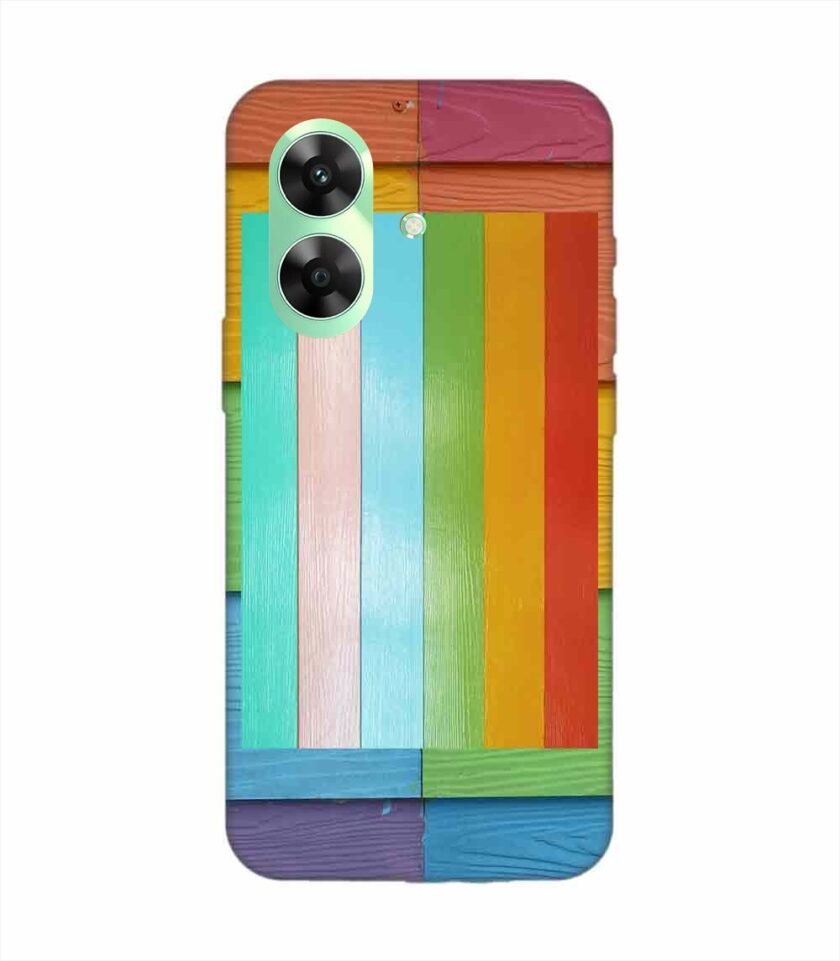 Realme C61 Full Frame Shot Multi Colored Wall Custom Printed Back Cover Design