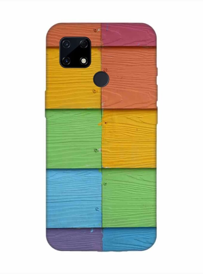 Realme Narzo 20 Full Frame Shot Multi Colored Wall (1) Custom Printed Back Cover Design