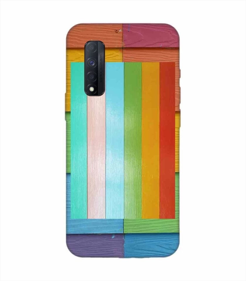 Realme Narzo 30 (4G) Full Frame Shot Multi Colored Wall Custom Printed Back Cover Design