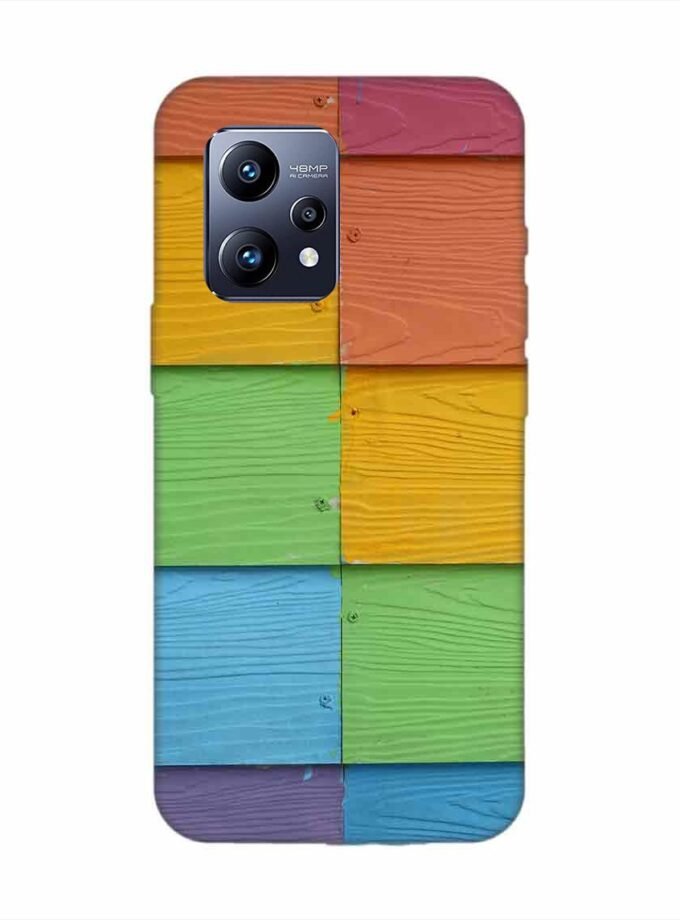 Realme Narzo 50 Pro Full Frame Shot Multi Colored Wall (1) Custom Printed Back Cover Design