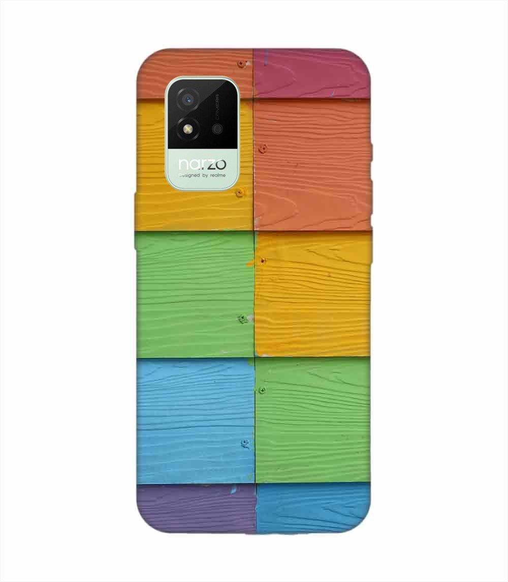 Realme Narzo 50I Full Frame Shot Multi Colored Wall (1) Custom Printed Back Cover Design