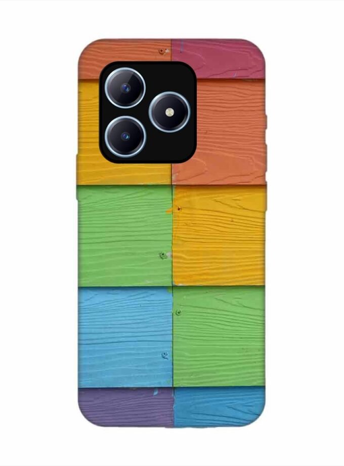 Realme Narzo N63 Full Frame Shot Multi Colored Wall (1) Custom Printed Back Cover Design