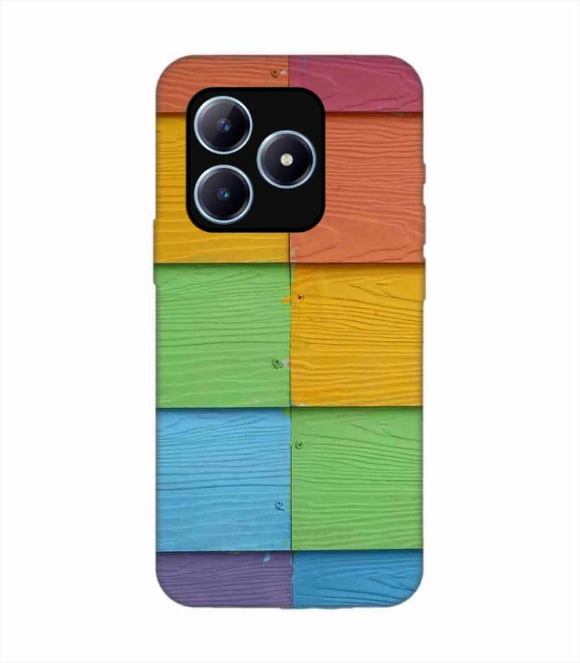 Realme Narzo N63 Full Frame Shot Multi Colored Wall (1) Custom Printed Back Cover Design