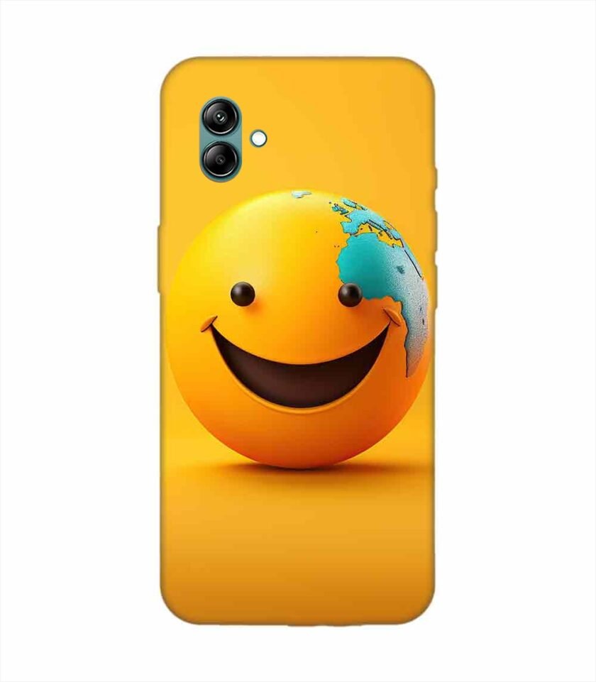 Samsung Galaxy A04E Happy Smiley Face Emoji Custom Printed Back Cover Design