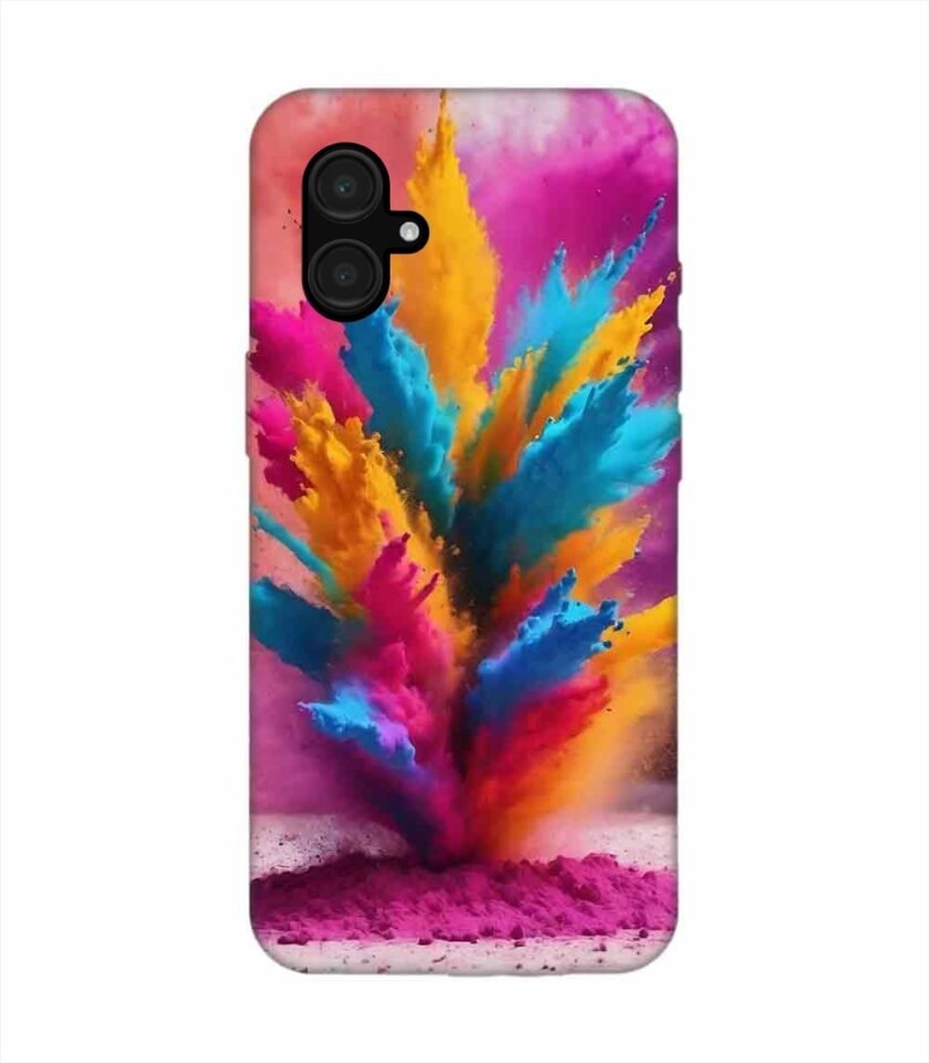 Samsung Galaxy A06 Happy Holi Color Splash Explosion Colored Powder Background Ai Generated Custom Printed Back Cover Design