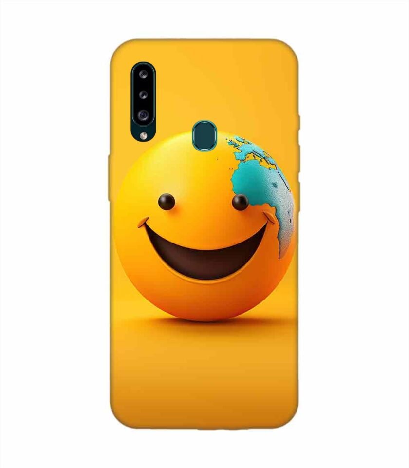 Samsung Galaxy A20S Happy Smiley Face Emoji Custom Printed Back Cover Design