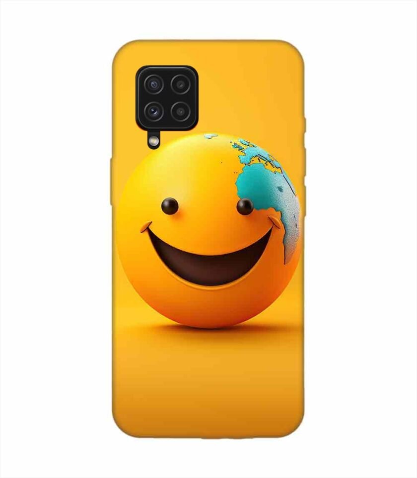 Samsung Galaxy A22 (4G) Happy Smiley Face Emoji Custom Printed Back Cover Design