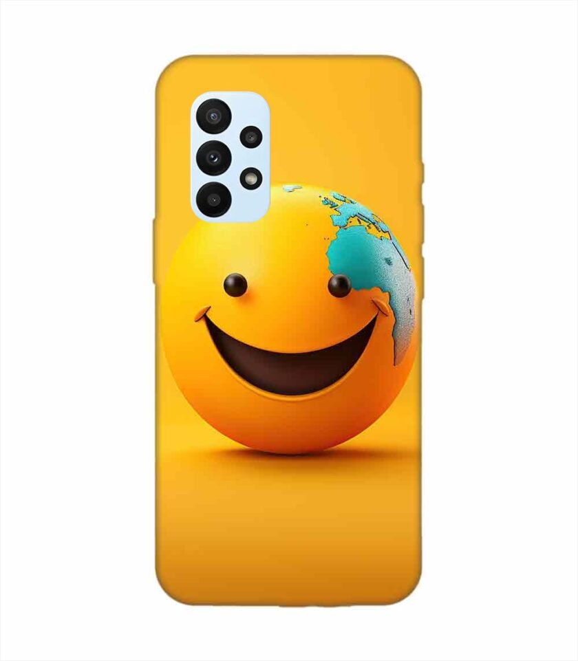 Samsung Galaxy A23 Happy Smiley Face Emoji Custom Printed Back Cover Design